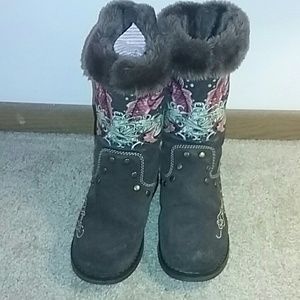 Brown Ed Hardy boots